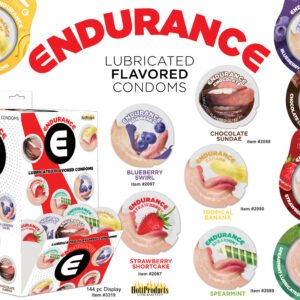 Endurance Condoms - 144 Count Wall Mount Display - Assorted Flavors