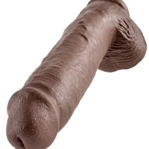King Cock 11 Inch Cock With Balls - Brown