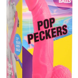 Pop Pecker 7.5 Inch Dildo With Balls - Pink