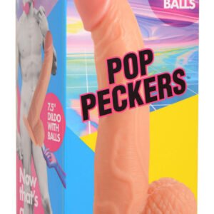Pop Pecker 7.5 Inch Dildo With Balls - Light