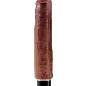 King Cock 10 Inch Vibrating Stiffy Brown
