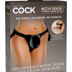 King Cock Elite Beginner's Body Dock Strap-on Harness - Black