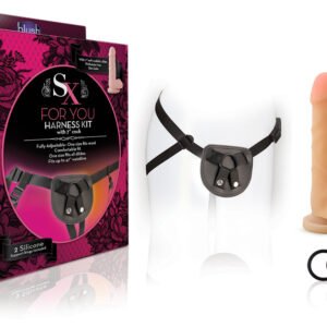 For You Harness Kit With 7 Inch Cock (Beige) Black Harness
