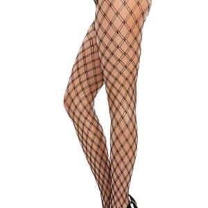 Double Fence Net Pantyhose - Black - Os