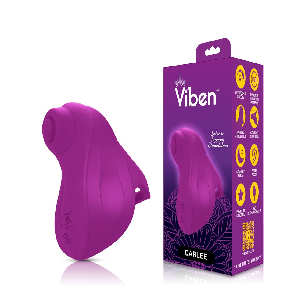 (Presale Only) - Carlee - Berry - Powerful Tapping Finger Vibe With Comfort Grip Ring