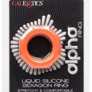 Alpha Liquid Silicone Sexagon Ring - Orange