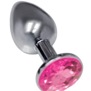 The 9's the Silver Starter Bejeweled Stainless Steel Plug - Pink