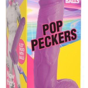 Pop Pecker 8.25 Inch Dildo With Balls - Purple