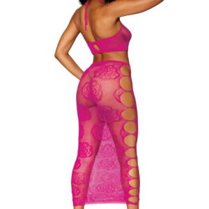 Bralette and Long Skirt - One Size - Beet