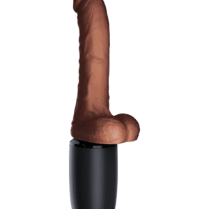 7.5 Inch Thrusting Cock With Balls - Brown