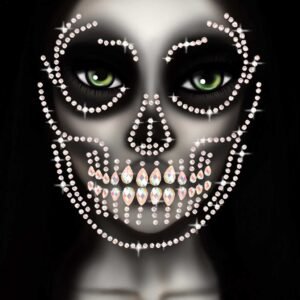 Glow in the Dark Skull Face Jewels Sticker