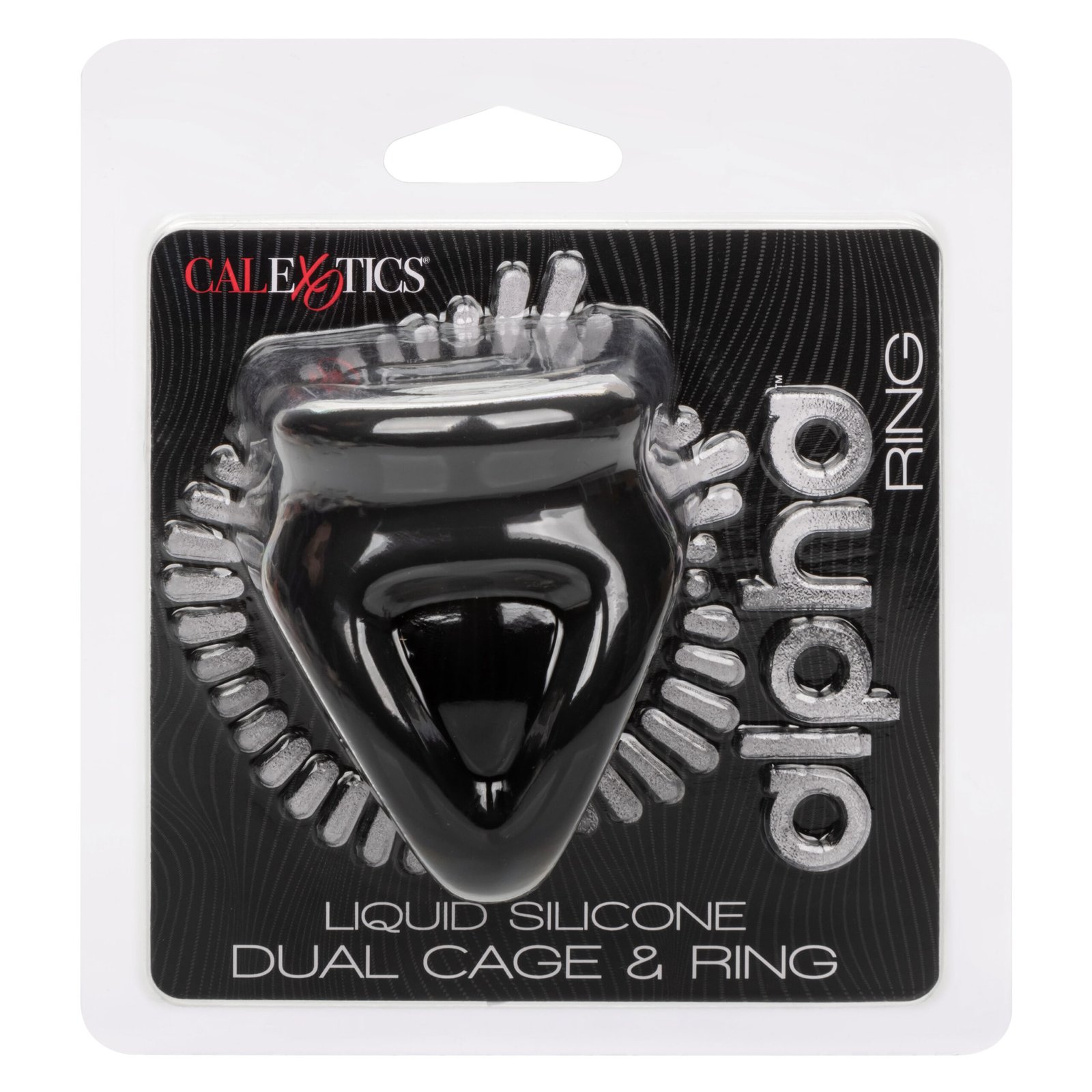Alpha Liquid Silicone Dual Cage and Ring - Black Ring - Black