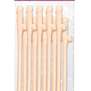 Bachelorette Party Favors - Dicky Sipping Straws - Light - 10 Piece