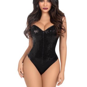 Sequin Bodysuit - Small - Black
