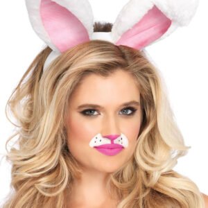 Plush Bunny Rabbit Ears Headband - White