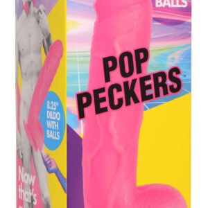 Pop Pecker 8.25 Inch Dildo With Balls - Pink