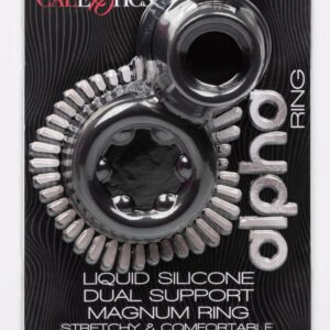 Alpha Liquid Silicone Dual Support Magnum Ring - Black