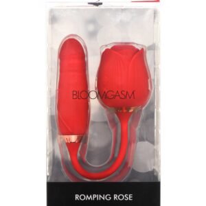 Bloomgasm Romping Rose Suction and Thrusting Vibrator - Red