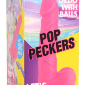 Pop Pecker 6.5 Inch Dildo With Balls - Pink