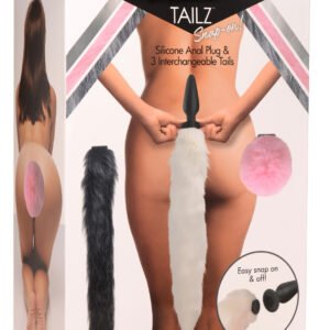 Snap-on Silicone Anal Plug and 3 Interchangeable Tails