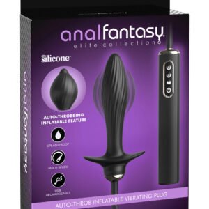 Anal Fantasy Elite Auto-Throb Inflatable Vibrating Plug - Black