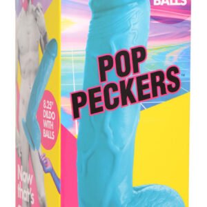 Pop Pecker 8.25 Inch Dildo With Balls - Blue