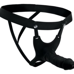 Hollow Silicone Dildo Strap-on - Black